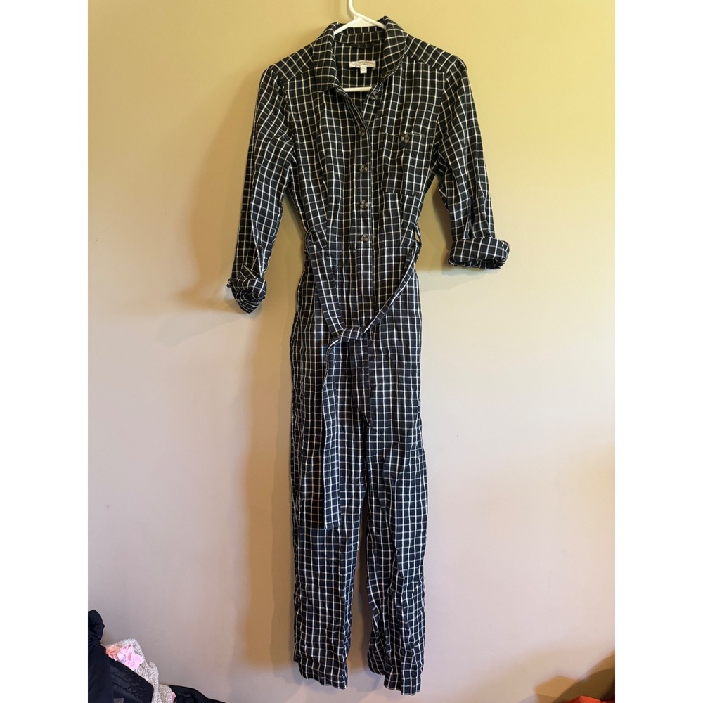 & Other Stories Los Angeles Atelier Plaid Jumpsuit Green White Windowpane US 4